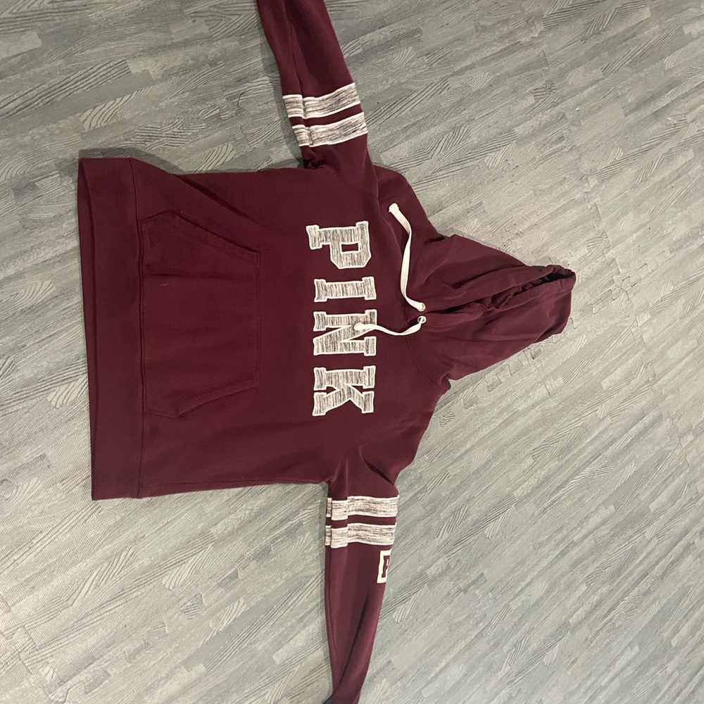 PINK Victoria's Secret Maroon Hoodie Sweater